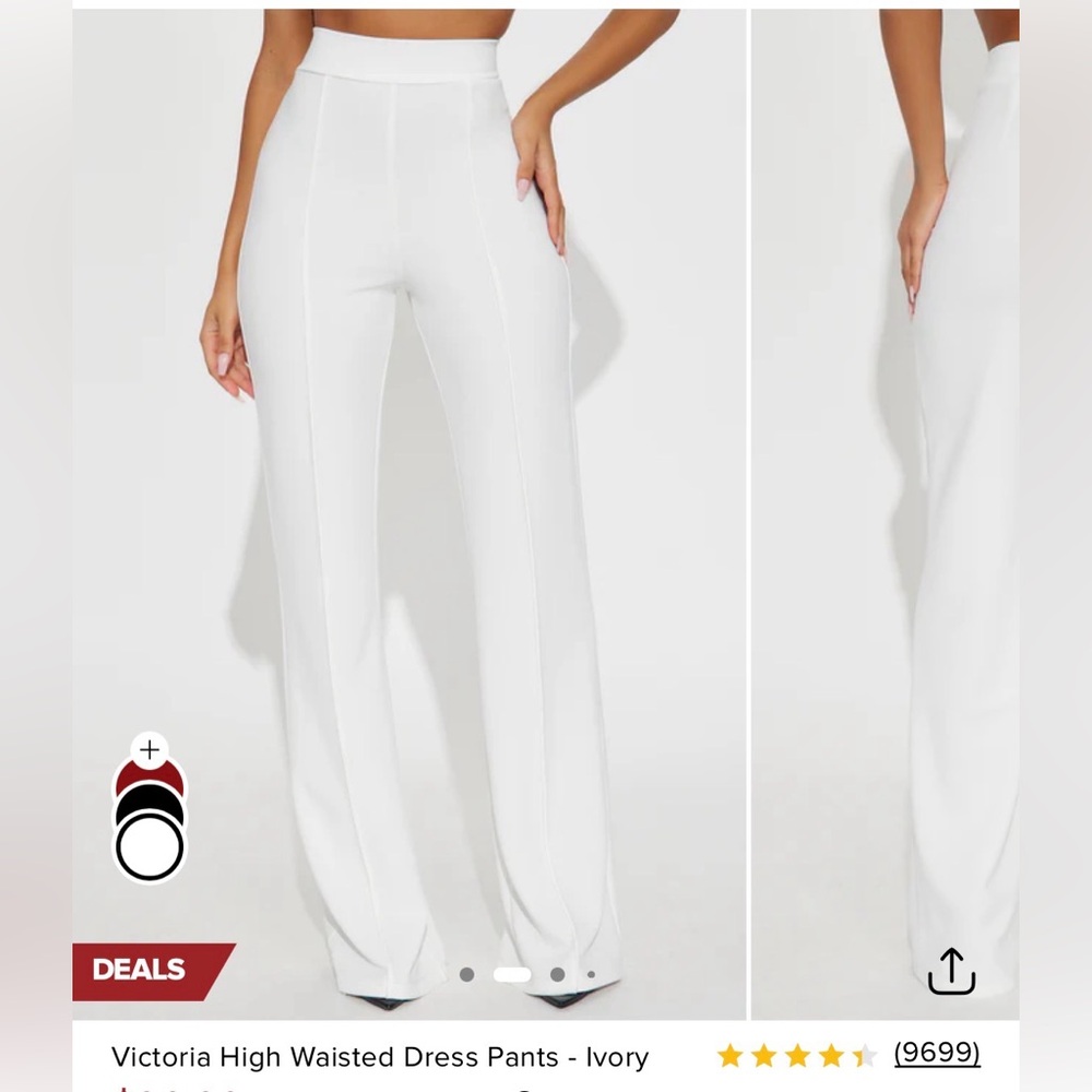Fashion Nova Ivory Wide Leg Pants